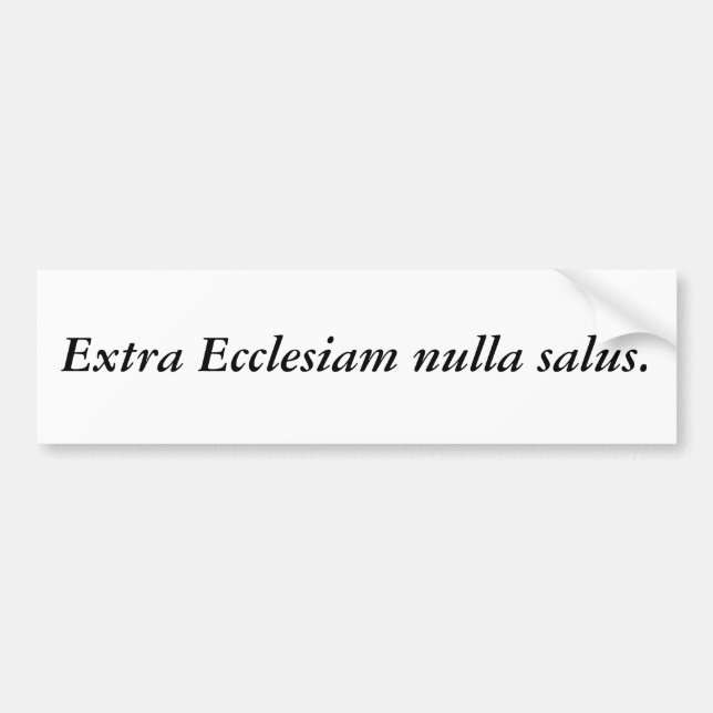 Extra Ecclesiam nulla salus. Bumper Sticker (Front)