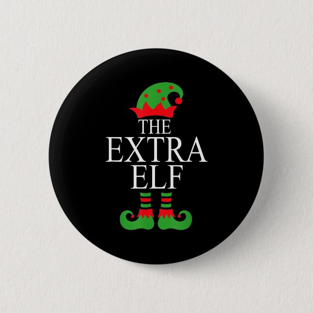 Extra Elf Family Matching Christmas Group Pajama M 6 Cm Round Badge (Front)
