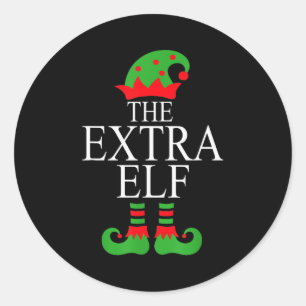 Extra Elf Family Matching Christmas Group Pajama M Classic Round Sticker