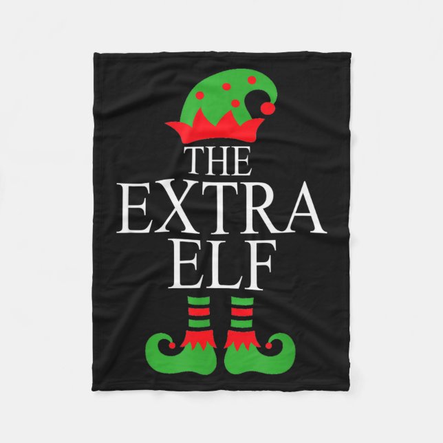Extra Elf Family Matching Christmas Group Pajama M Fleece Blanket (Front)