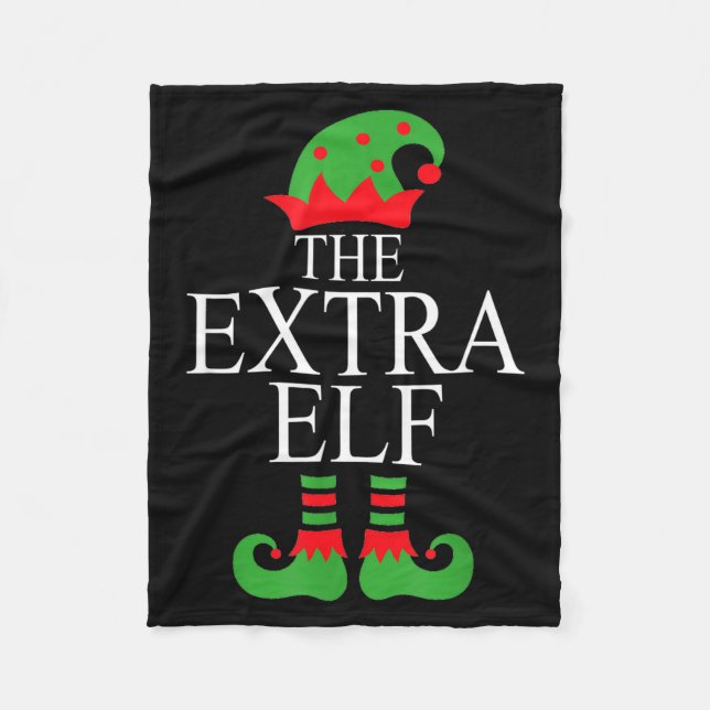 Extra Elf Family Matching Christmas Group Pajama M Fleece Blanket (Front)
