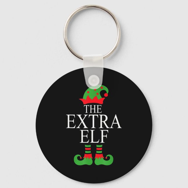 Extra Elf Family Matching Christmas Group Pajama M Key Ring (Front)
