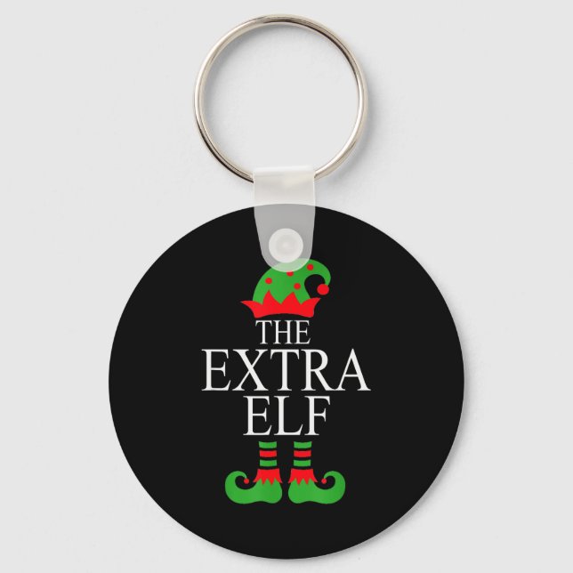 Extra Elf Family Matching Christmas Group Pajama M Key Ring (Front)