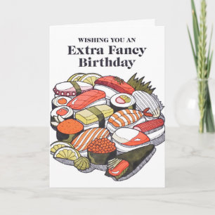 Extra Fancy Sushi Birthday Letterpress Card