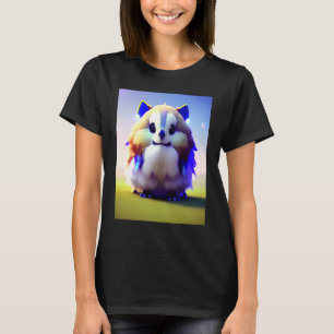 Extra Fluffy White Blue Cat Kitten Rabbit Bunny Cu T-Shirt