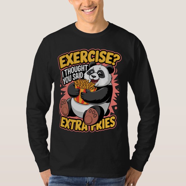 Extra Fries Panda Joke T-Shirt (Front)