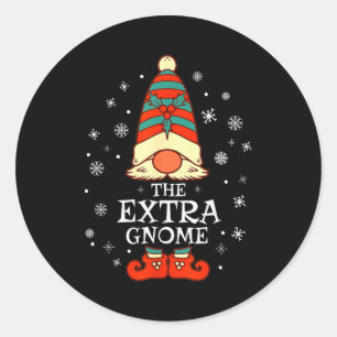 Extra Gnome Xmas Family Christmas  Classic Round Sticker