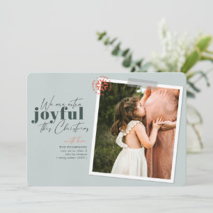 Extra Joyful Green Pregnancy Announcement Photo