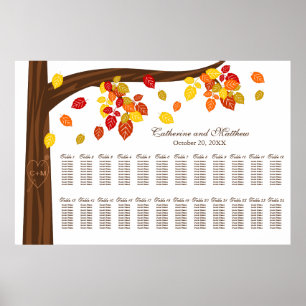 Extra Large Autumn Wedding Seating Chart