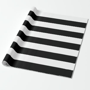 Extra Large Black and White Stripes Wrapping Paper