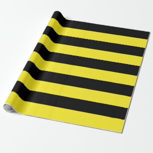 Extra Large Black and Yellow Stripes Wrapping Paper