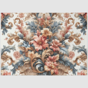 Extra Large Colourful Baroque Floral Decoupage Tissue Paper