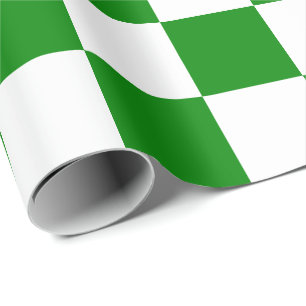 Extra Large Green and White Checks Wrapping Paper