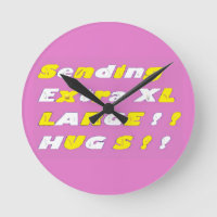 Extra Large Hugs design pink yellow white graphics