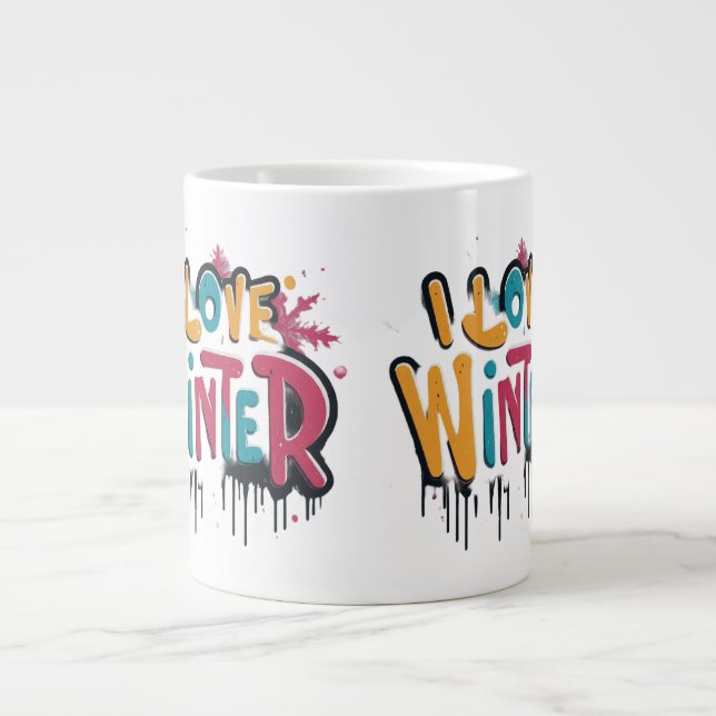 Extra-Large I Love Winter  Large Coffee Mug (Front)