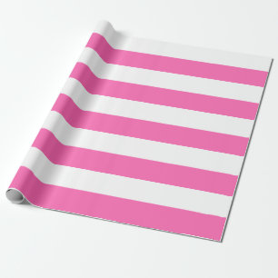 Extra Large Pink and White Stripes Wrapping Paper