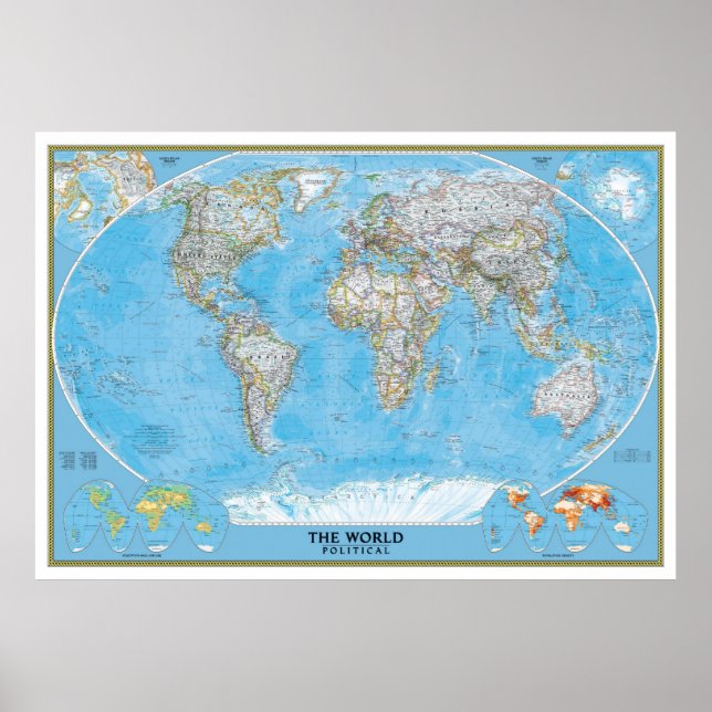 Extra Large Political World Map poster print (Front)
