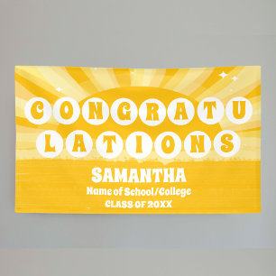 Extra Large Retro Sunshine 2025 Graduation Banner