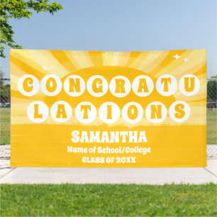 Extra Large Retro Sunshine Graduation Banner