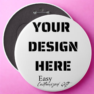 Extra Large Round Button Pin 6"
