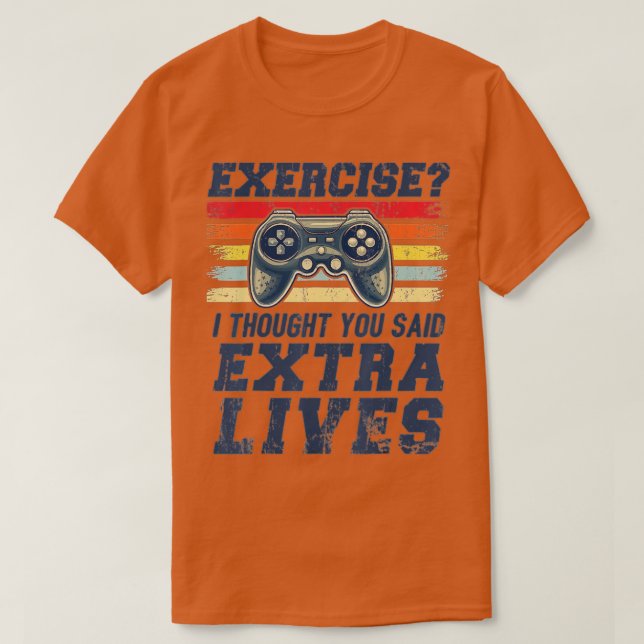 Extra Lives Funny Video Game Controller Retro  (3) T-Shirt (Design Front)