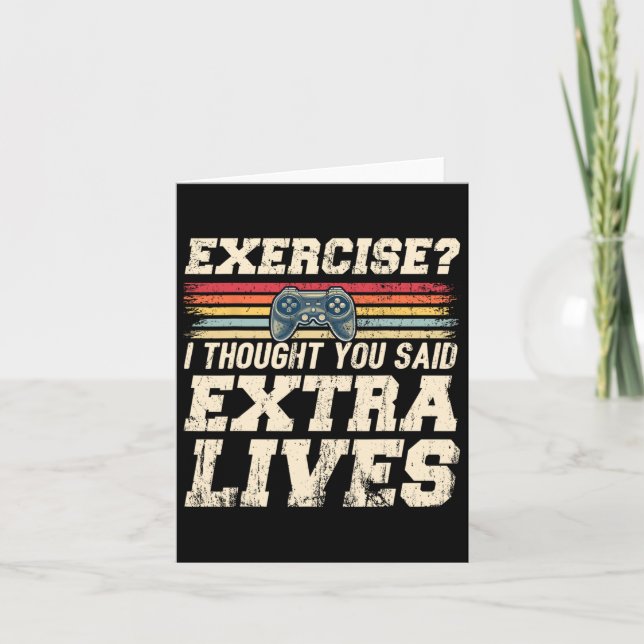 Extra Lives Funny Video Game Controller Retro Game Card (Front)