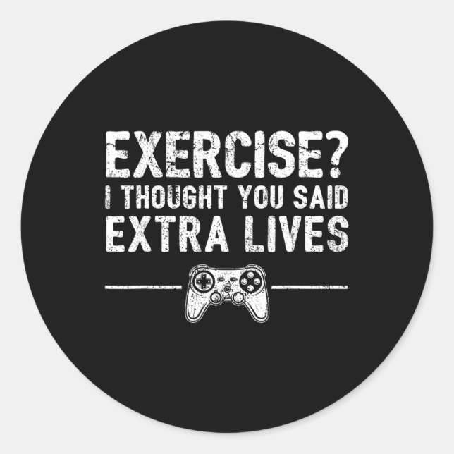 Extra Lives Funny Video Game Controller Retro Game Classic Round Sticker (Front)