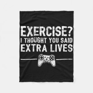 Extra Lives Funny Video Game Controller Retro Game Fleece Blanket