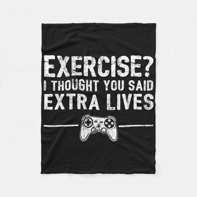 Extra Lives Funny Video Game Controller Retro Game Fleece Blanket (Front)