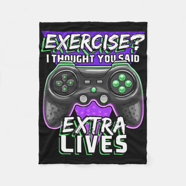 Extra Lives Funny Video Game Controller Retro Game Fleece Blanket (Front)