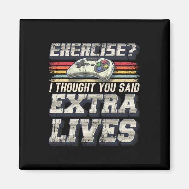 Extra Lives Funny Video Game Controller Retro Game Magnet (Front)