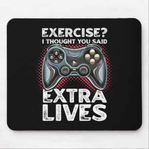 Extra Lives Funny Video Game Controller Retro Game Mouse Pad
