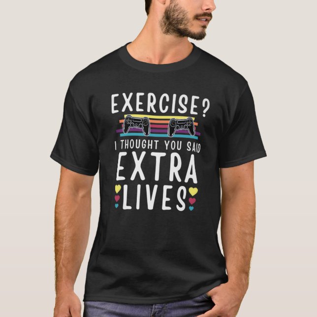 Extra Lives Funny Video Game Controller Retro Game T-Shirt (Front)