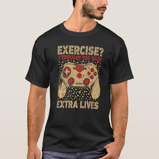 Extra Lives Funny Video Game Controller Retro Game T-Shirt (Front)