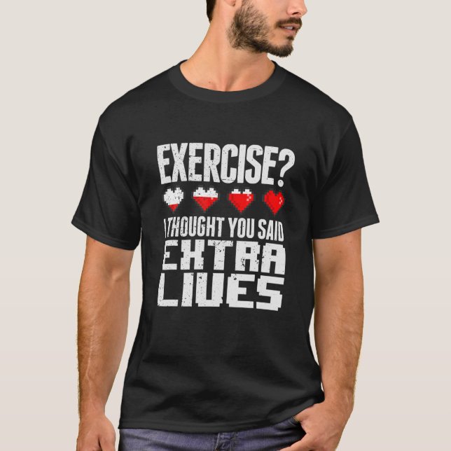 Extra Lives Funny Video Game Controller Retro Game T-Shirt (Front)