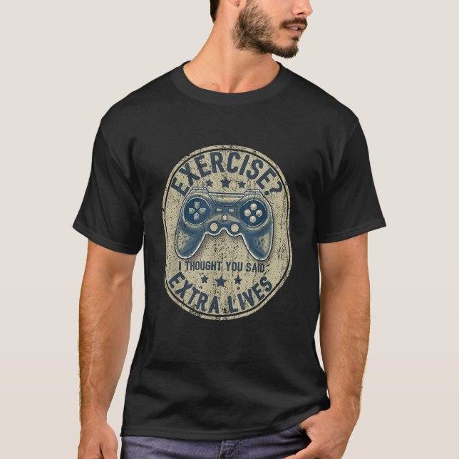 Extra Lives Funny Video Game Controller Retro Game T-Shirt (Front)