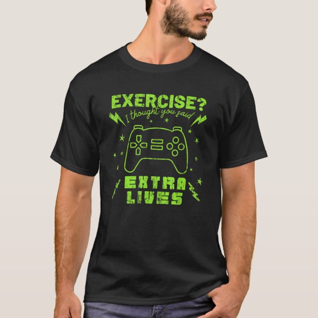 Extra Lives Funny Video Game Controller Retro Game T-Shirt (Front)
