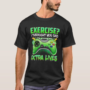 Extra Lives Video Game Controller Retro Gamer Boy T-Shirt