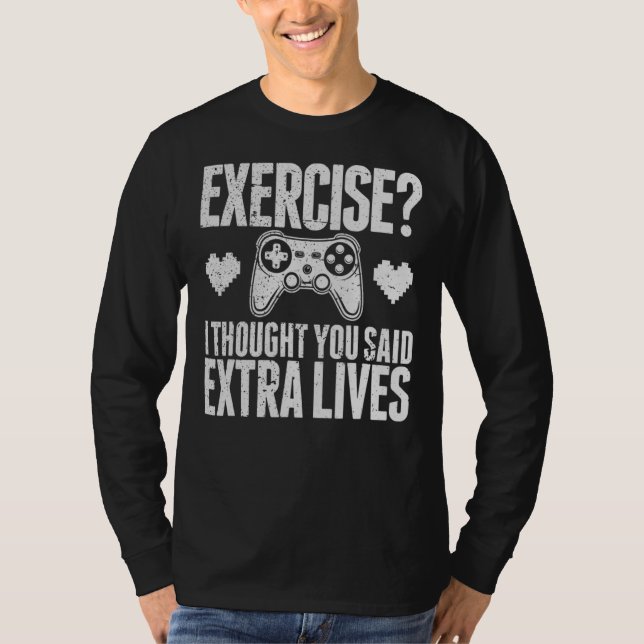 Extra Lives  Video Game Controller Retro Gamer Boy T-Shirt (Front)