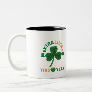 Extra lucky irish this year funny Two-Tone coffee mug