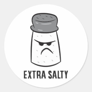 Extra Salty Funny Salty Gamer  Classic Round Sticker