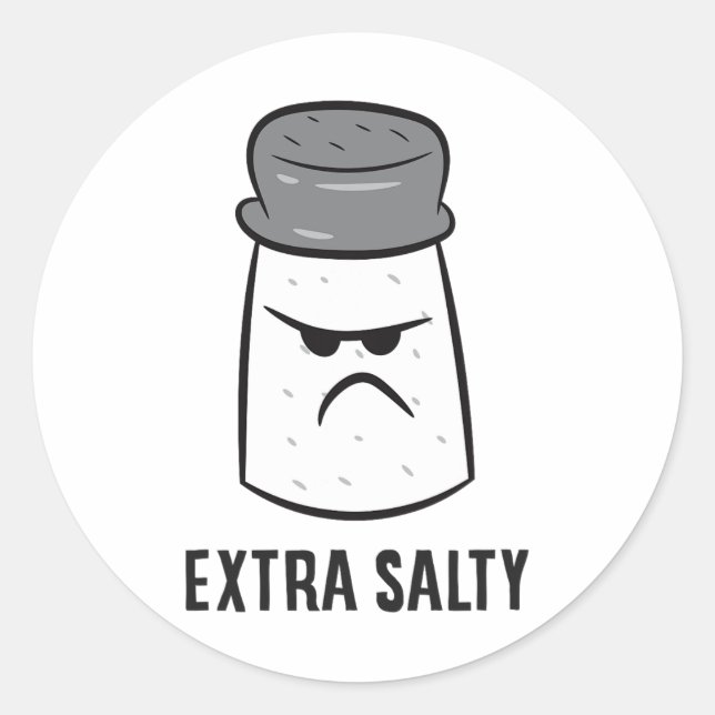 Extra Salty Funny Salty Gamer  Classic Round Sticker (Front)