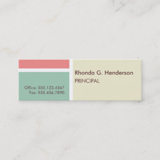 Extra small modern colour block beige professional mini business card