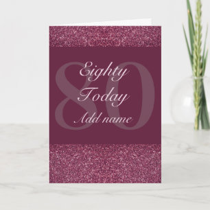 Extra special personalised birthday card 80th