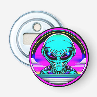 Extra Terrestrial Alien Flying a UFO Bottle Opener