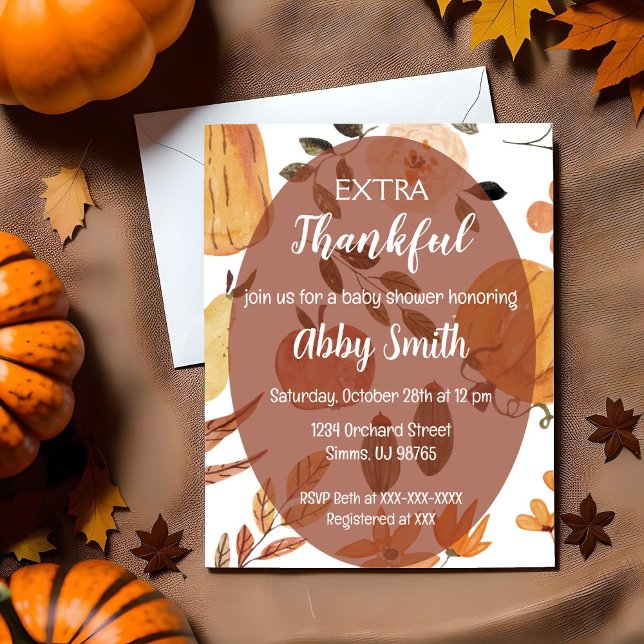 Extra Thankful Thanksgiving Shower Invite (Creator Uploaded)