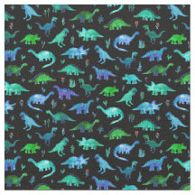 Extra Tiny Dinos in Blue and Green on Black