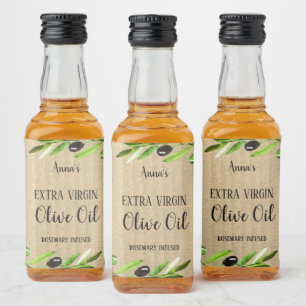 Extra Virgin Olive Oil Bottle Rustic Product Label