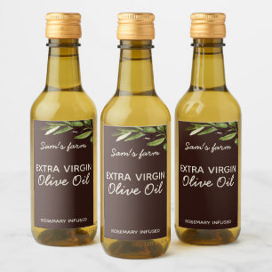 Extra Virgin Olive Oil Modern Rustic Bottle Label