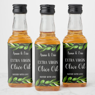 Extra Virgin Olive Oil Wedding Favor Bottle label